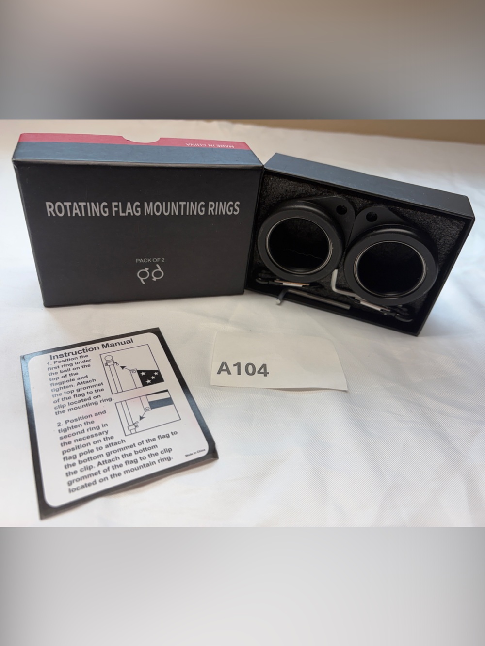 Rotating Flag Mounting Rings - Black
